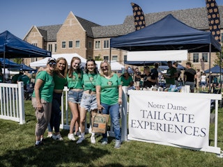 Notre Dame Tailgaters pose on gameday.