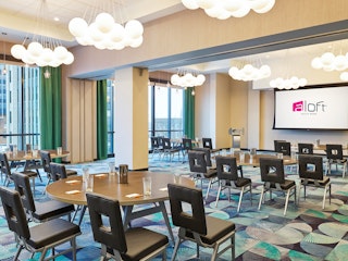Aloft hotel's meeting space with great views of downtown South Bend