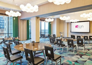 Aloft hotel's meeting space with great views of downtown South Bend