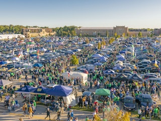 Wideshot of tailgating at The University of Notre Dame