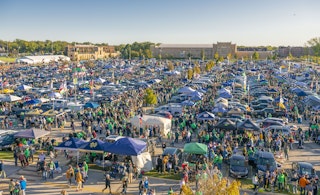 Wideshot of tailgating at The University of Notre Dame