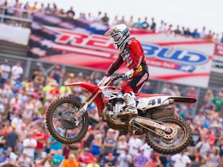 A motocross participant at RedBud