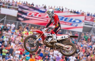 A motocross participant at RedBud