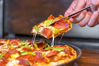 A slice of pizza from Barnaby's Pizza South Bend